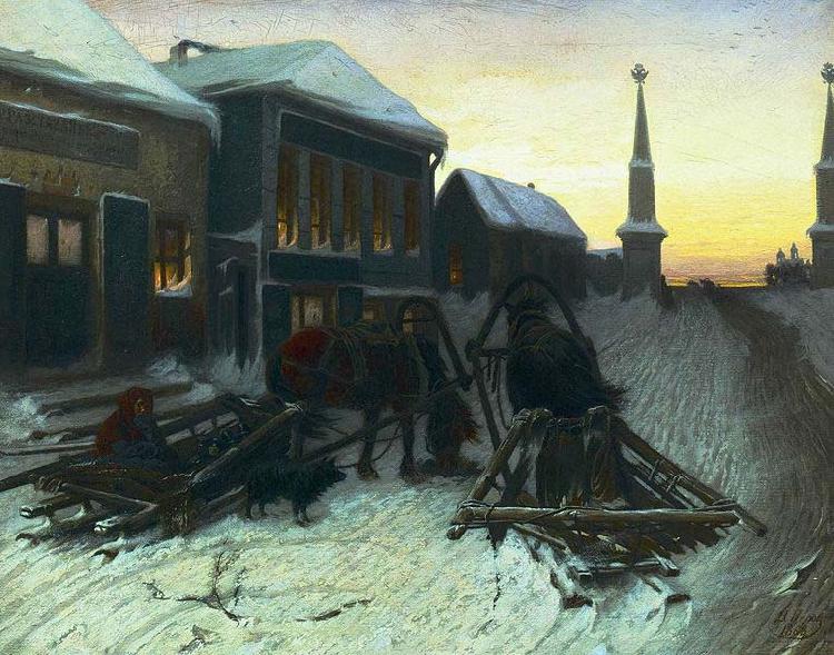 Vasily Perov The last tavern at the city gates Sweden oil painting art